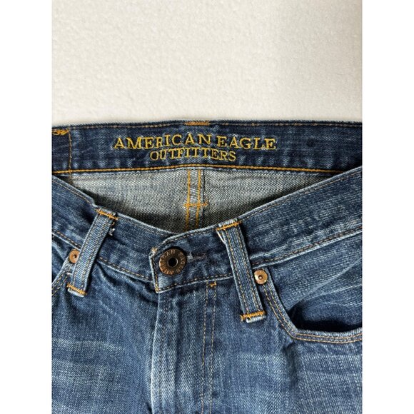 American Eagle Men’s Jeans 29x30 Slim Straight Leg Blue Medium Wash - Picture 3 of 7